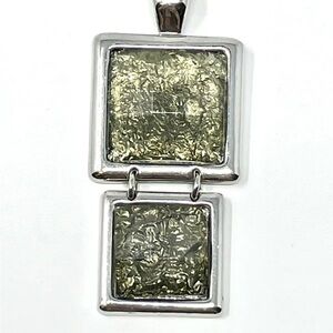 Lia Sophia “Reflex Love” Double Square Drop Necklace - EUC